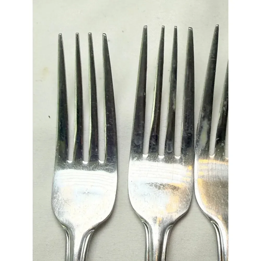 Pfaltzgraff Tea Rose Dinner Forks Stainless Steel Floral Flatware Set of 4